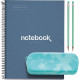 NOTEBOOK MIQUELRIUS FORMAT A4, 80 FEUILLES 90G, QUADRILLÉ 5X5, COUVERTURE CARTON RIGIDE MARINE