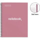 NOTEBOOK MIQUELRIUS FORMAT A4, 80 FEUILLES 90G, QUADRILLÉ 5X5, COUVERTURE CARTON RIGIDE ROSE POUDRÉ