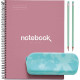 NOTEBOOK MIQUELRIUS FORMAT A4, 80 FEUILLES 90G, QUADRILLÉ 5X5, COUVERTURE CARTON RIGIDE ROSE POUDRÉ