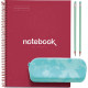 NOTEBOOK MIQUELRIUS FORMAT A4, 80 FEUILLES 90G, QUADRILLÉ 5X5, COUVERTURE CARTON RIGIDE ROUGE