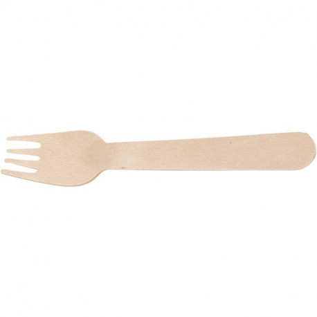 PAQUET DE 100 FOURCHETTES EN BOIS 16CM