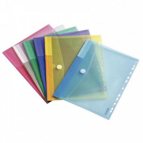 POCHETTES PERFOREES TRANSLUCIDES A4  60F ASSORTIS PQT 12 TARIFOLD 510229