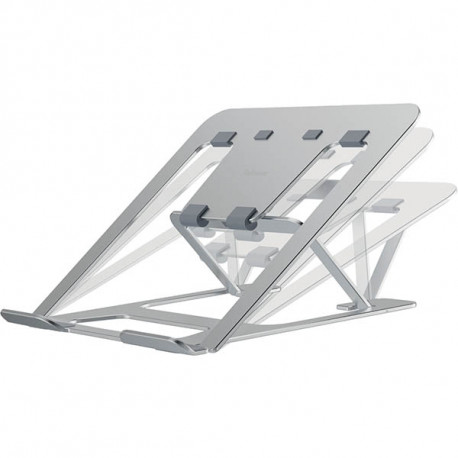 SUPPORT ORDINATEUR  PC PORTABLE NOMADE ARGENT 6 REGLAGES ALUMINIUM 93% RECYCLE AGEC  L23,9 x P16 x H22,5 CM