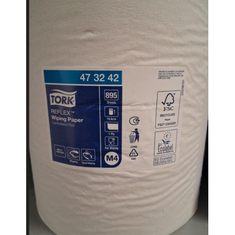 ESSUIE TOUT MAINS 2 PLIS  PQT6 M4 P1  BOBINES DEVIDAGE CENTRAL 300M BLANC TORK REFLEX AGEC FSC ECOLABEL CONTACT ALIMENTAIRE 895F