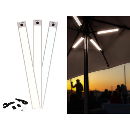 LAMPE DE PARASOL LED (à l'unité) RECHARGEABLE Luminosité réglable 3 températures de couleur