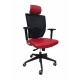 FAUTEUIL VIGO - Seconde main modèle d'exposition - SIEGE SYNCHR.SUPP LOMB+TETIERE+ACCOUD.3D+DOS RESILLE NOIRE/ROUGE SIMIL