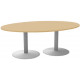 TABLE MODULAIRE L200 x P120X H72 / 2 PIED TULIPE  ALUMINIUM /2 PLATEAUX HETRE