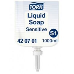 SAVON LIQUIDE EXTRA DOUX  1L POUR DISTRIBUTEUR S1 SOIT 1000 DOSES ECOLABEL TORK