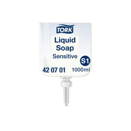 SAVON LIQUIDE EXTRA DOUX  1L POUR DISTRIBUTEUR S1 SOIT 1000 DOSES ECOLABEL TORK