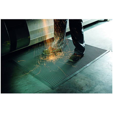 TAPIS DE POSTE DE TRAVAIL YOGA ERGO FIRE 95x125cm amortisseur de bruit et isolation contre les sols froids