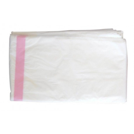 SAC HYDROSOLUBLE LOT DE  200 TRANSLUCIDE P/LINGE 660X840MM EAU CHAUDE 65° IMPERMEABLE AUX BACTERIES 