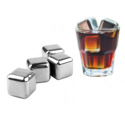Glaçons réutilisables Set de 4 en acier inoxydable, lavable au lave-vaisselle