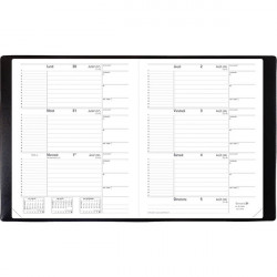 AGENDA SEMAINIER LE PRINCIPAL NOIR 18x24cm 13 mois août à août 1 semaine sur 2 pages