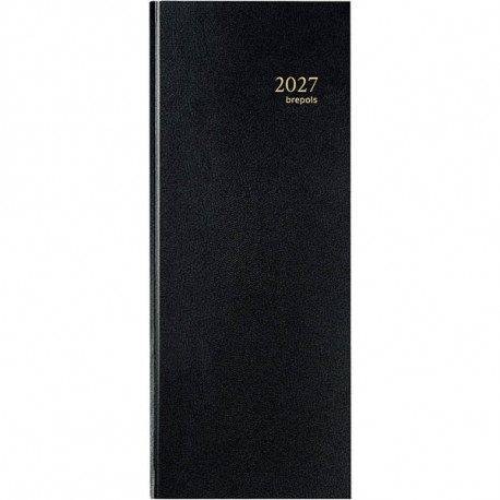 AGENDA BANQUIER LONG 1 VOLUME NOIR 14.3x32.5cm 1 jour sur 2 pages