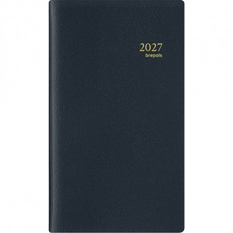AGENDA SEMAINIER INTERPLAN 8,9X16CM NOIR 12 mois de Janvier à Décembre. La semaine sur 2 pages