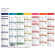CALENDRIER MURAL 208X270MM ARC EN CIEL