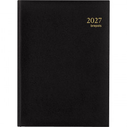 AGENDA JOURNALIER EURO 14,8X21CM NOIR 12 mois de Janvier à Décembre. 1 jour par page