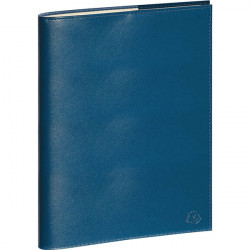 AGENDA SEMAINIER VOLGA 16X24CM BLEU CANARD 12 mois de Janvier à Décembre. La semaine sur 2 pages