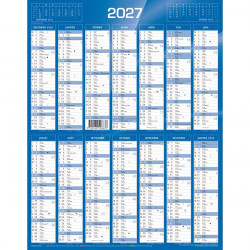 CALENDRIER MURAL 405X550MM VERTICAL BLEU