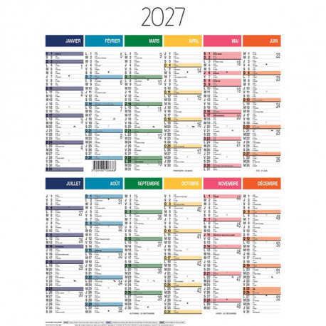 CALENDRIER MURAL 405X550MM VERTICAL ARC EN CIEL