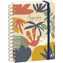 AGENDA PERPÉTUEL 21S ETERNY FLEUR 1 semaine par page à gauche + 1 page de notes