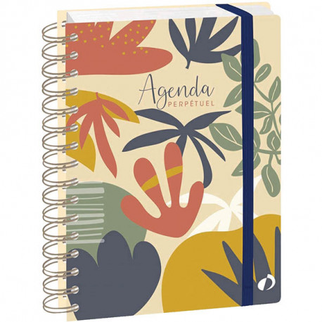 AGENDA PERPÉTUEL 21S ETERNY FLEUR 1 semaine par page à gauche + 1 page de notes