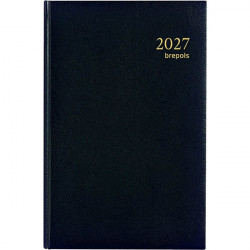 AGENDA CARRÉ EURO CENTIMES NOIR 13,3 x 20,8 cm. 12 mois de Janvier à Décembre. 2 jours par page