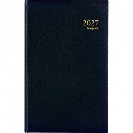 AGENDA CARRE 1 JOUR TRAVERS NOIR 13x20,8cm 12 mois Janvier à Décembre