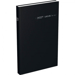 AGENDA CARRE 1 JOUR EURO CENTIMES NOIR 14x22cm 12 mois de Janvier à Décembre. 1 jour par page