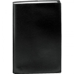 AGENDA DE POCHE PLAIN PLASTIQUE NOIR 10x15cm 12 mois Janvier à Décembre 1 mois sur 2 pages Index