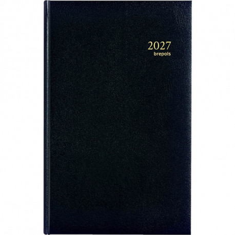 AGENDA BANQUIER LARGE 1 VOLUME NOIR 17x27cm 1 jour par 2 pages