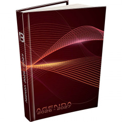 AGENDA de poche JOURNALIER TECHNO 12,5x17,5cm ORANGE 12 mois Août à Juillet. 1 jour par page sauf Week-end
