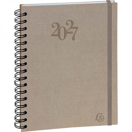 AGENDA JOURNALIER SPIRALE (coloris aléatoire) 18x22,5cm 12 mois Janvier à Décembre. 1 jour par page EXACOMPTA 22612E