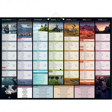 CALENDRIER BANCOLOR 7 MOIS SUR CHAQUE FACE 40,5X55CM