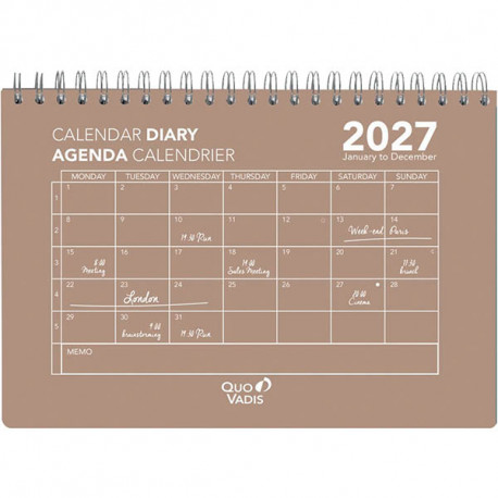CALENDRIER MENSUEL OSLO 16X24CM MULTICOLORE