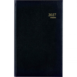 AGENDA BANQUIER LARGE 2 VOLUMES NOIR 17x27cm 1 jour sur 2 pages
