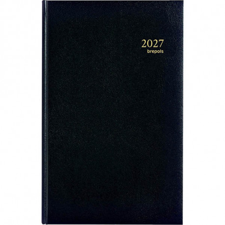 AGENDA BANQUIER LARGE 2 VOLUMES NOIR 17x27cm 1 jour sur 2 pages