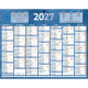 CALENDRIER SEMESTRIEL 21X26,5CM BLEU 7 MOIS PAR FACE