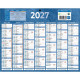 CALENDRIER SEMESTRIEL 21X26,5CM BLEU 7 MOIS PAR FACE