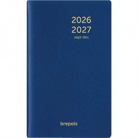 AGENDA DE POCHE INTERPLAN  9X16CM ASSORTI 16 mois Septembre à Décembre 1 semaine sur 2 pages