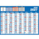 CALENDRIER 8 MOIS PAR FACE 40,5X55CM BLEU