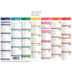 CALENDRIER MURAL 550X405MM ARC EN CIEL