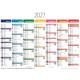 CALENDRIER MURAL 550X405MM ARC EN CIEL
