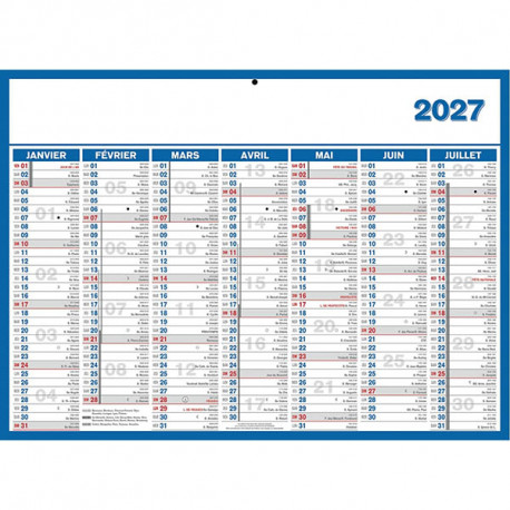 CALENDRIER 7 MOIS SUR CHAQUE FACE 40X55CM SOUPLE