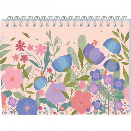 HEBDO PLANNER MALIN MINI LABO 15X21 FLEURS 1 semaine par page