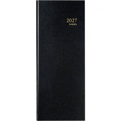 AGENDA LONG 1 JOUR PAR PAGE TRAVERS NOIR 12,8x33 cm. 1 jour par page