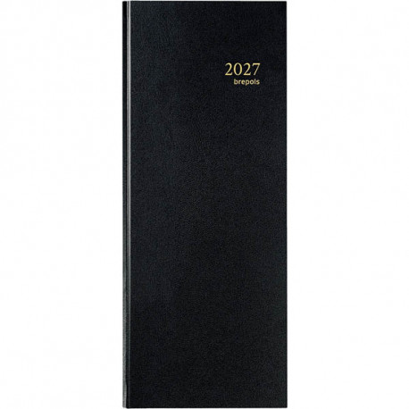 AGENDA LONG 1 JOUR PAR PAGE TRAVERS NOIR 12,8x33 cm. 1 jour par page