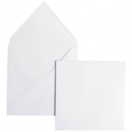 PAQUET DE 20 ENVELOPPES POLLEN 165X165MM 120G BLANC