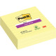 PAQUET DE 3 BLOCS NOTES SUPER STICKY LIGNÉES 70 FEUILLES, FORMAT : 101 X 101 MM COLORIS JAUNE
