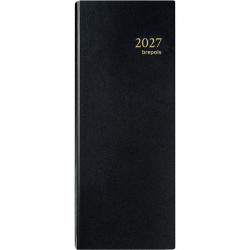 AGENDA LONG 1 JOUR EURO/CENTIMES NOIR 12,8x33cm 1 jour par page